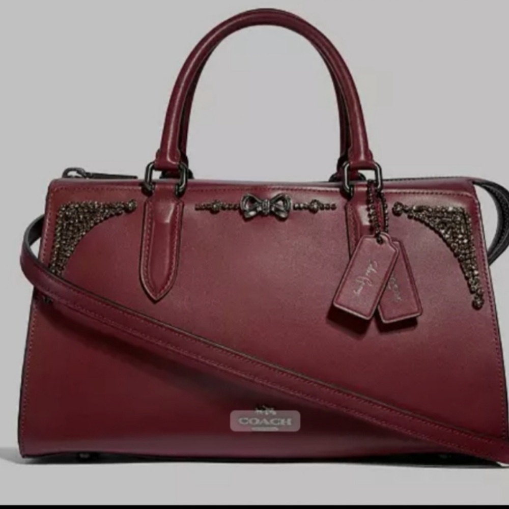 Coach Limited Edition Selena Gomez Bond Leather Rhinestone 39289 Satchel Purse